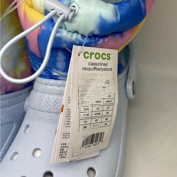 Crocs Tie-Dye cute Fleece Lined Boots Size m8 w10 - Picture 7 of 7